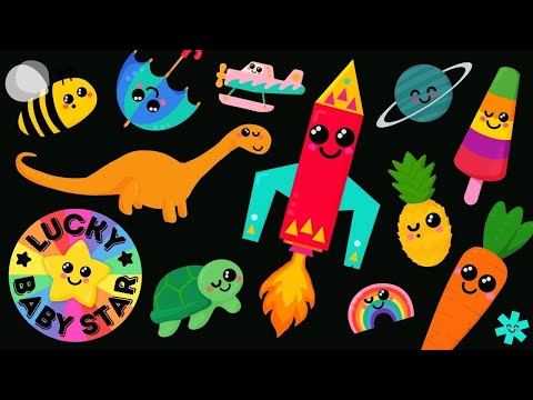 🐝 Baby Sensory Video Mixtape! 🚀 Lucky Baby Star's Space Rockets, Dancing Fruit, Bees & Dinos 🌟
