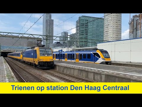 Treinen op station Den Haag Centraal - 18 september 2021