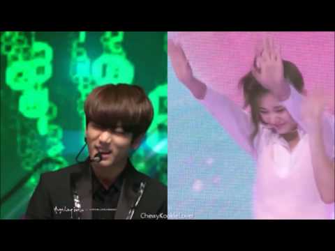 BTS Jungkook TWICE Tzuyu same reaction after performance at MBC Gayo Daejejeon 2016