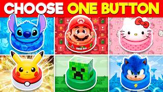 Choose One Button: 💙 Stitch, ❤️ Mario, or 🩷 Hello Kitty