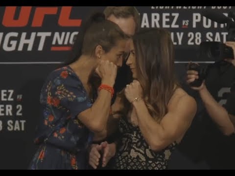 Joanna Jędrzejczyk vs. Tecia Torres - Media Day Face-Off - (UFC on Fox: Alvarez vs. Poirier 2)