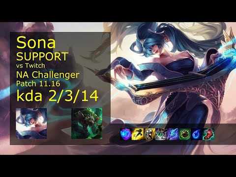 Sona Support & Aphelios vs Twitch & Tristana - NA Challenger 2/3/14 Patch 11.16 Gameplay