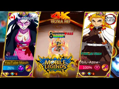 🧿4K & Pro Editing | OMG Demon Slayer Anime Skin For Natalia And Yin | Top Global Natalia | MLBB
