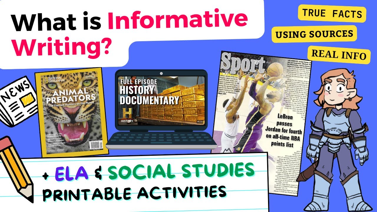 Informative/Informational Writing For Kids! (Expository) Using Facts, Research, and Sources✏️📚💻
