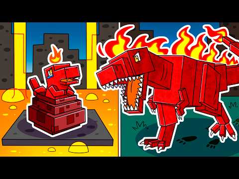 I Survived 100 DAYS as a LAVA DINOSAUR in HARDCORE Minecraft!