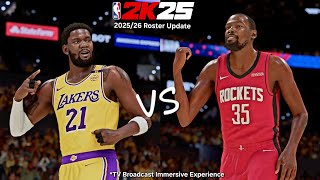 LA Lakers vs Houston Rockets | 2025/26 Roster Update | Realistic TV Broadcast Gameplay