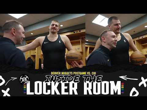 Nikola Jokić Gets The Game Ball | Denver Nuggets Locker Room After Win vs. CHI