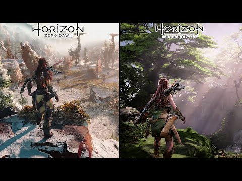 Horizon Zero Dawn vs Horizon Forbidden West | Gameplay Reveal Graphics Comparison | PS4 vs PS5