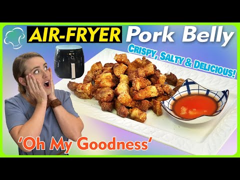 Amazing Air-fryer pork-belly bites in 16 minutes! You want to serve these! #airfryer