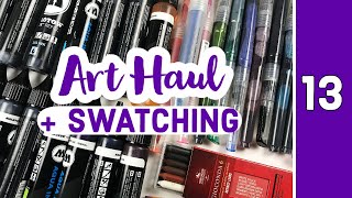 Art Haul & Swatching #13 ❀ Jackson's, Molotow Aqua Twin, Caran d'Ache Luminance, Kol-I-Nor 5.6mm