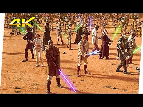 Jedi vs Ejercito Droide (Parte 2) | Star Wars El Ataque De Los Clones (2002) Clip 4K UHD (LATINO)