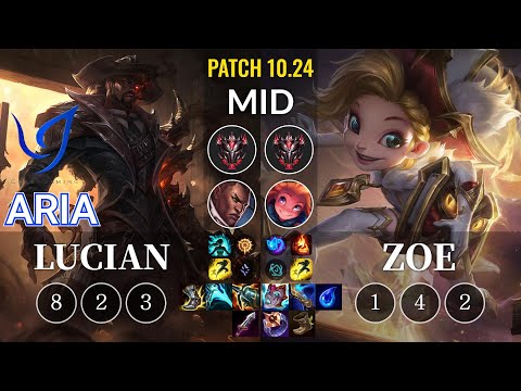 CGA Aria Lucian vs Zoe Mid - KR Patch 10.24