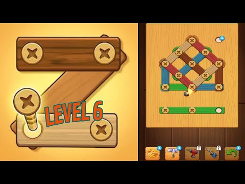 🏅 SCREW PUZZLE: Wood Nut & Bolt 🤪 Level 6 🧩 Gameplay Walkthrough