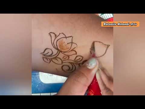 Simple Lotus Cut Work Beautiful Mehndi Design Latest 2022 || Try this Practice special Mehandi