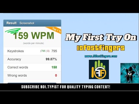 10FastFingers - Typing 159 WPM for 60 SECONDS