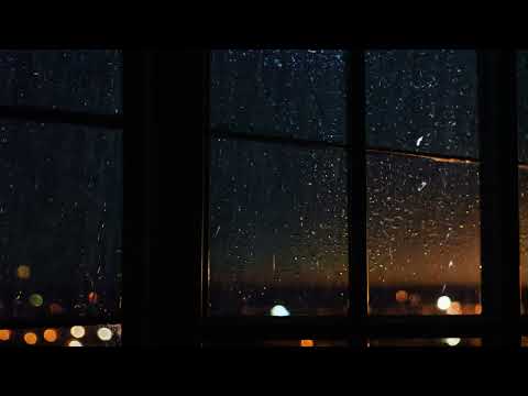 Thunder storm w/ Rain Sounds Covers the Narrow Room Ambience - Black Window
