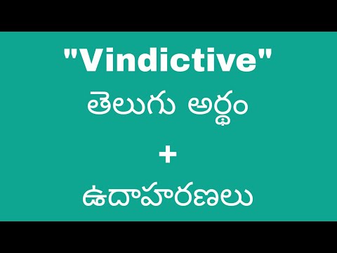 Vindictive meaning in telugu with examples | Vindictive తెలుగు లో అర్థం @Meaning in Telugu
