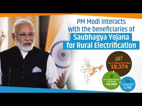 PM Modi interacts with the beneficiaries of Saubhagya Yojana for Rural Electrification

