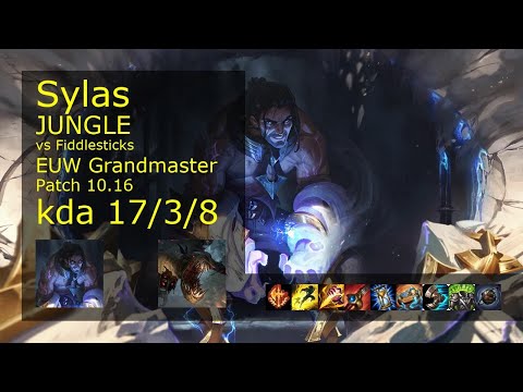 Sylas vs Fiddlesticks Jungle - EUW Grandmaster 17/3/8 Patch 10.16 Gameplay