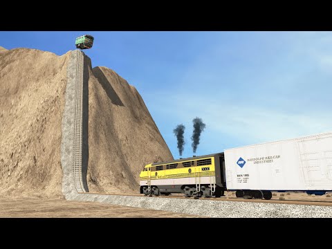Trains vs Hill Climb – BeamNG.Drive