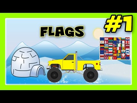LEARN FLAGS - Monster Trucks with Flags of Europe, Flags for Children #1