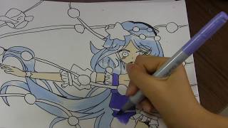 お絵描き動画　＃３オリキャラ　ペン入れ＋着色　名前募集　東方プロジェクト
