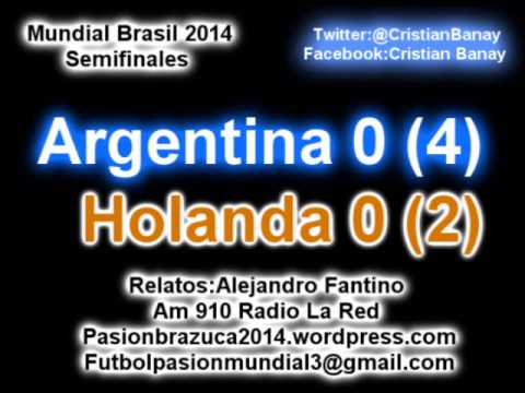 (Los penales ) Argentina 0 Holanda 0 (4-2) (Relato Alejandro Fantino)  Mundial Brasil 2014