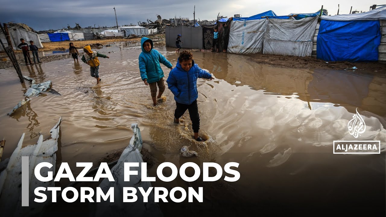 Storm Byron hits Gaza, leaving displaced families in danger