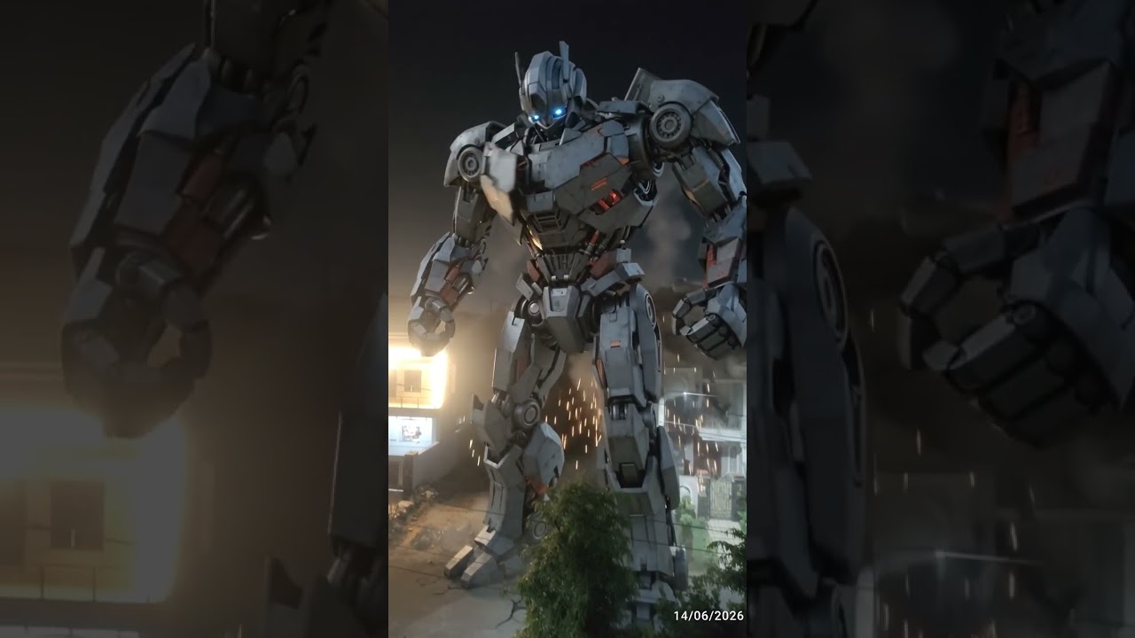 GIANT ROBOT AWAKENS: AI VFX TRANSFORMS CITYSCAPE!
