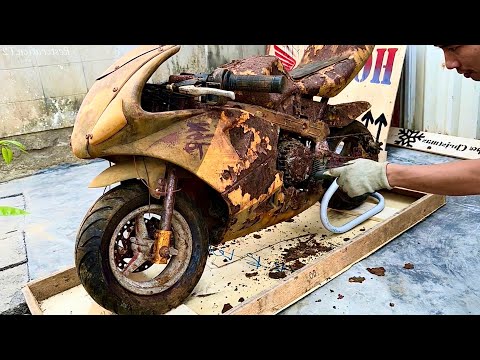 Restore rusty abandoned mini-motorcycle after 60 years | Restoring broken old motorcycle for my son