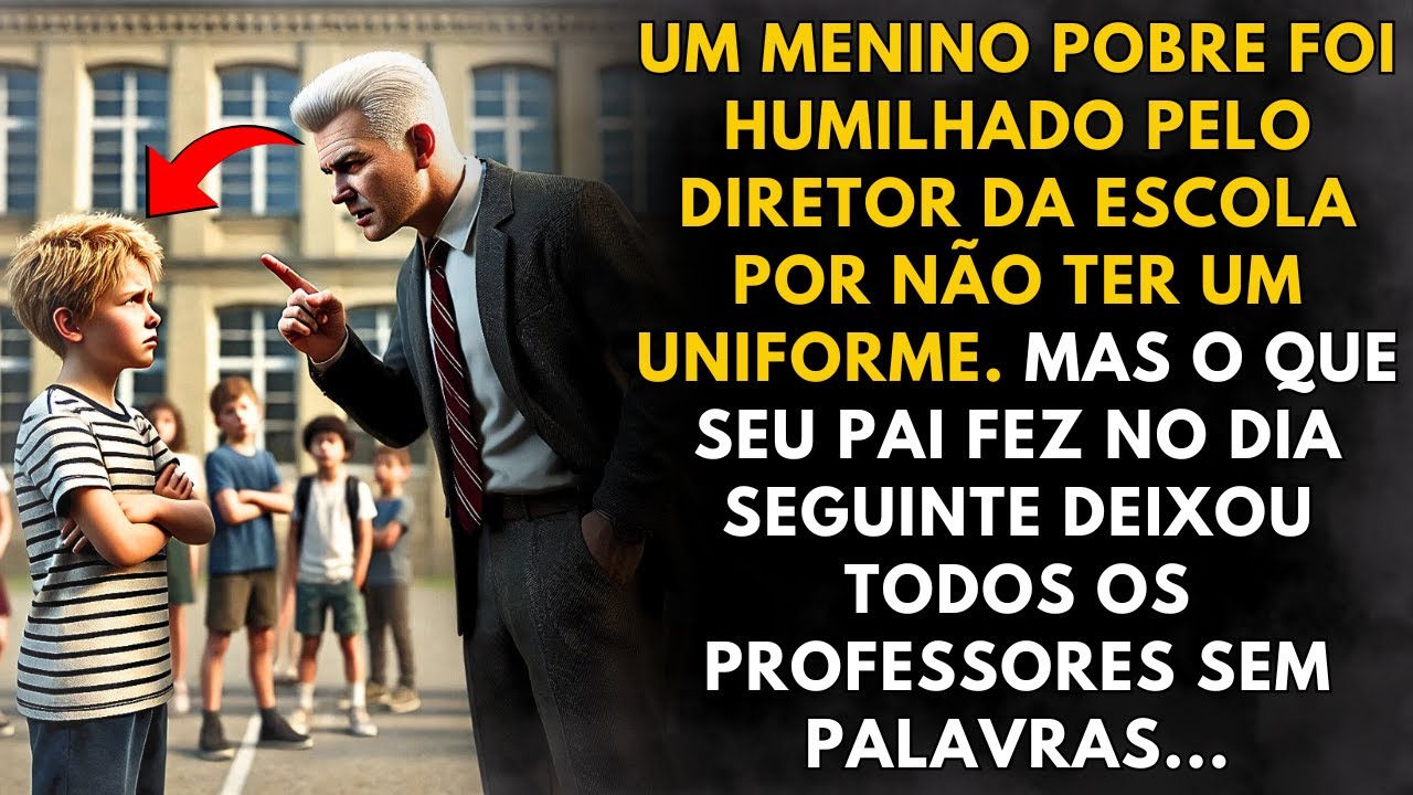 UM MENINO POBRE FOI HUMILHADO PELO DIRETOR DA ESCOLA POR NÃO TER UNIFORME  MAS O QUE SEU PAI FEZ...