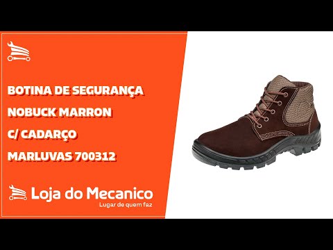 Botina de Segurança Nobuck Marron com Cadarço n35 - Video