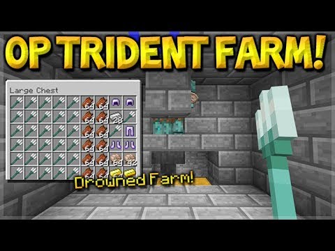 Minecraft: How To Build the Most OP Drowned Trident Farm, Nautilus Shell, Gold (PE, Xbox, Switch PC)