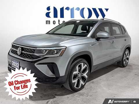 2022 Volkswagen Taos Highline 4MOTION in Silver for sale at Arrow Motors in Aylmer, ON