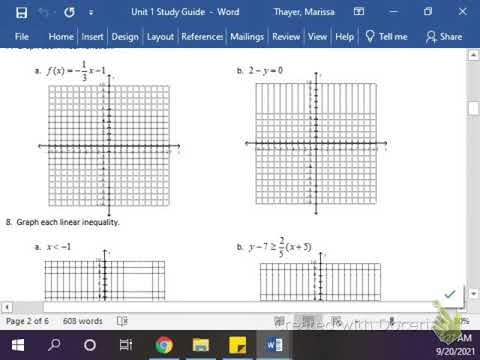College Algebra Unit 1 Review