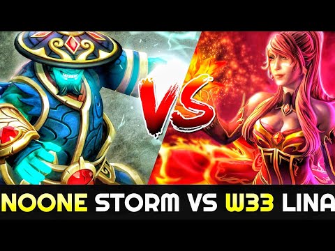 NOONE Mid Storm Spirit vs W33 Lina - Master Mid Player Show Time Rampage Gameplay 7.25 Dota 2