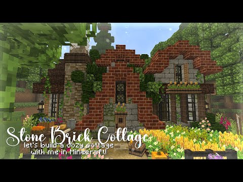EPIC Minecraft PE Stone Brick Cottage Build - Super cozy house tutorial ✨