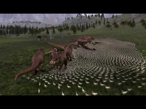 Ultimate Epic Battle Simulator : 25 T-Rex VS 10000 Chicken