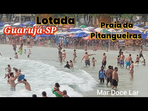 Guarujá - Pitangueiras Beach packed this Friday #viral #beach