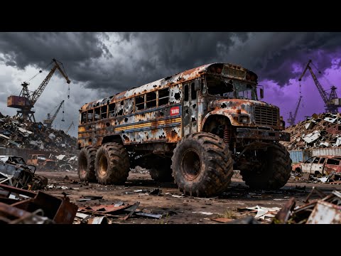 ASMR Restoration Burned School Bus Monster Truck