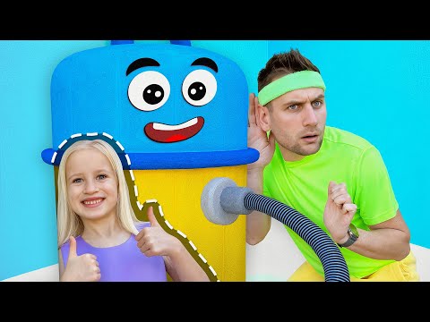 Katya and the Challenge inside the Vacuum Cleaner