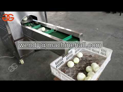 new type onion processing plant onion peeling and root cutting machine line