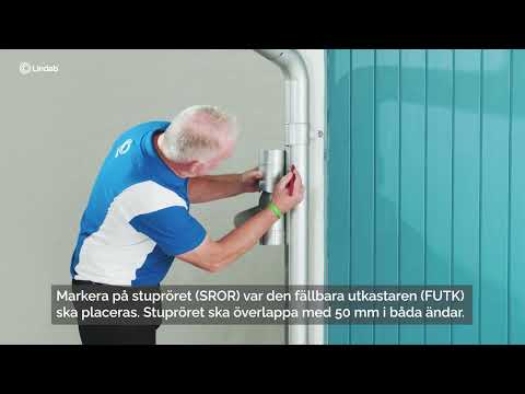 Montering fällbar utkastare för takavvattning | Lindab