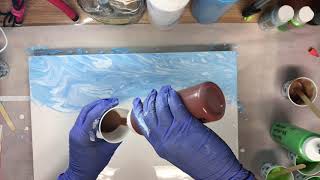 Acrylic Pour Mixed Media Flower Garden Bird House Part 1-#YT100Challenge