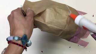 Como hacer una pinata con una bolsa de papel de lunch