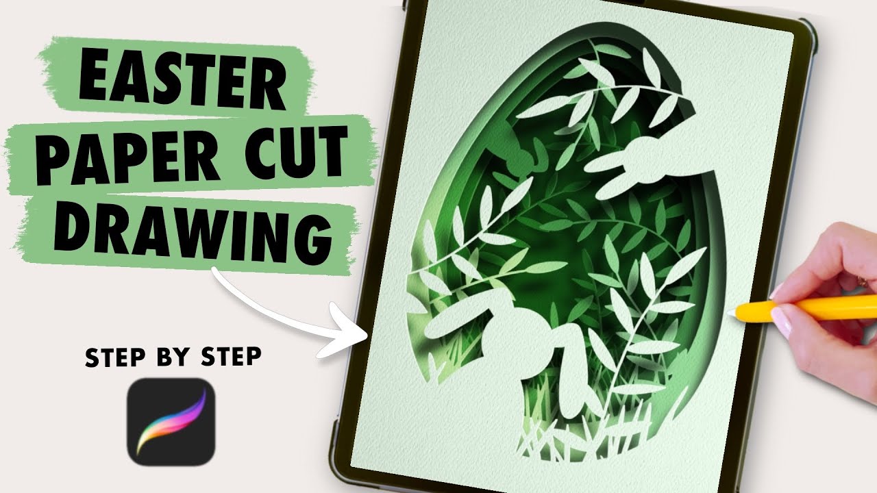 Procreate Drawing for Beginners | Easy Easter Paper Cut Out Tutorial (step by step)