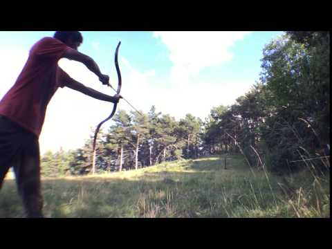 Stump shooting with Grozer's mogul "crab" bow.