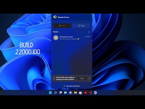 Windows 11 Latest Updated Build 22000.100 - Teams Chat, Rounded Corners, Updated Microsoft Store.