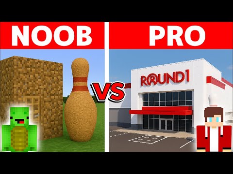 Minecraft NOOB vs PRO: Round 1 BUILD CHALLENGE