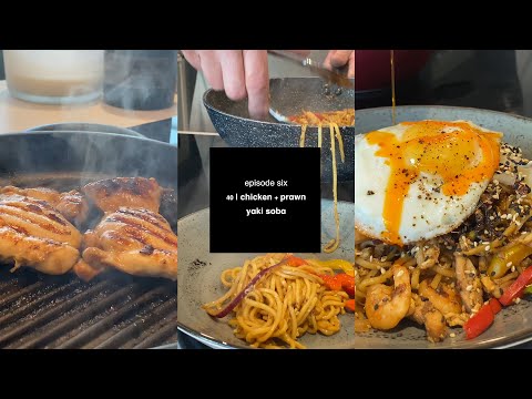 wok from home episode #6 | chicken + prawn yaki soba